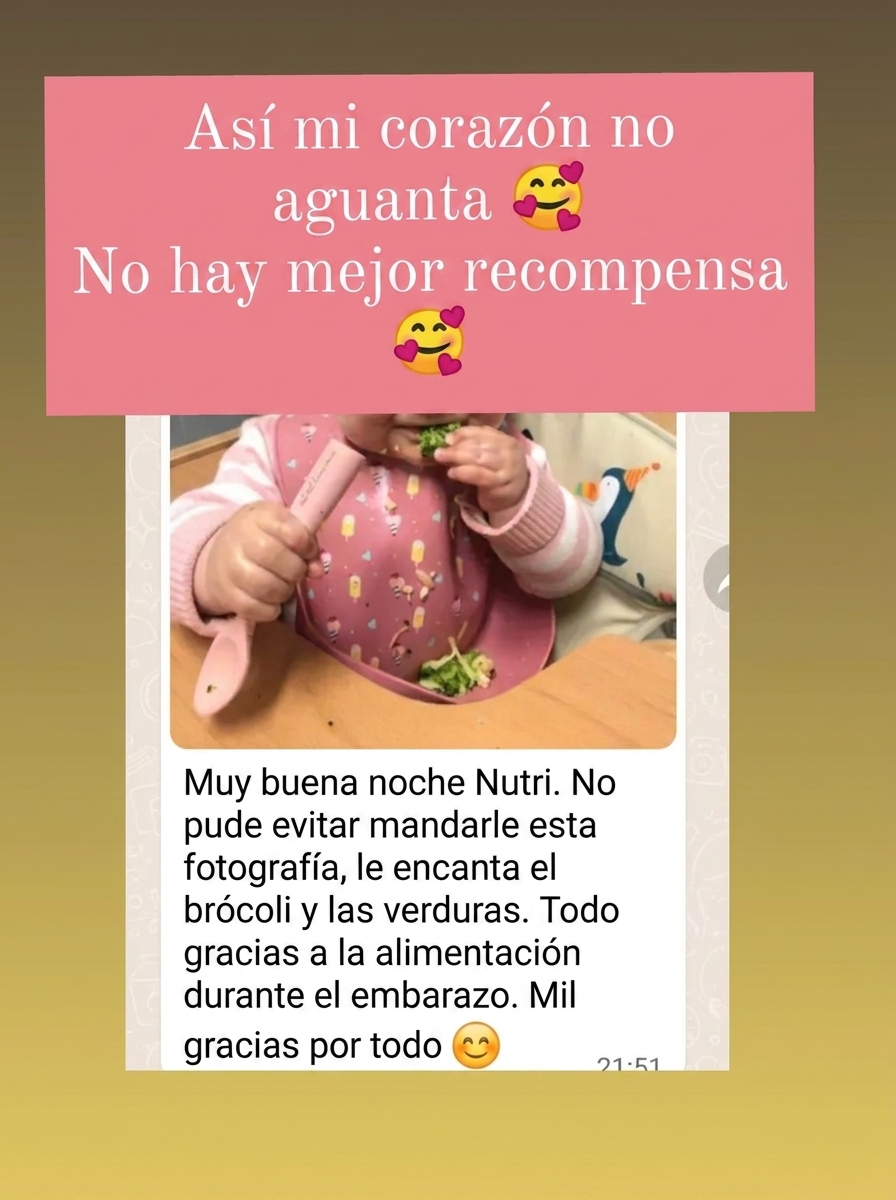 Captura de un testimonio sobre alimentación durante el embarazo
